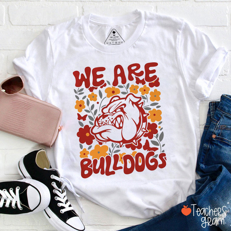 Personalized We Are Mascot Floral School Spirit Teacher T-Shirt