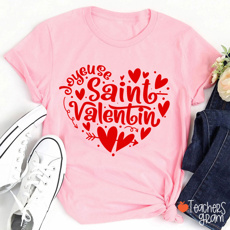 Joyeuse Saint Valentin French Teacher T-Shirt