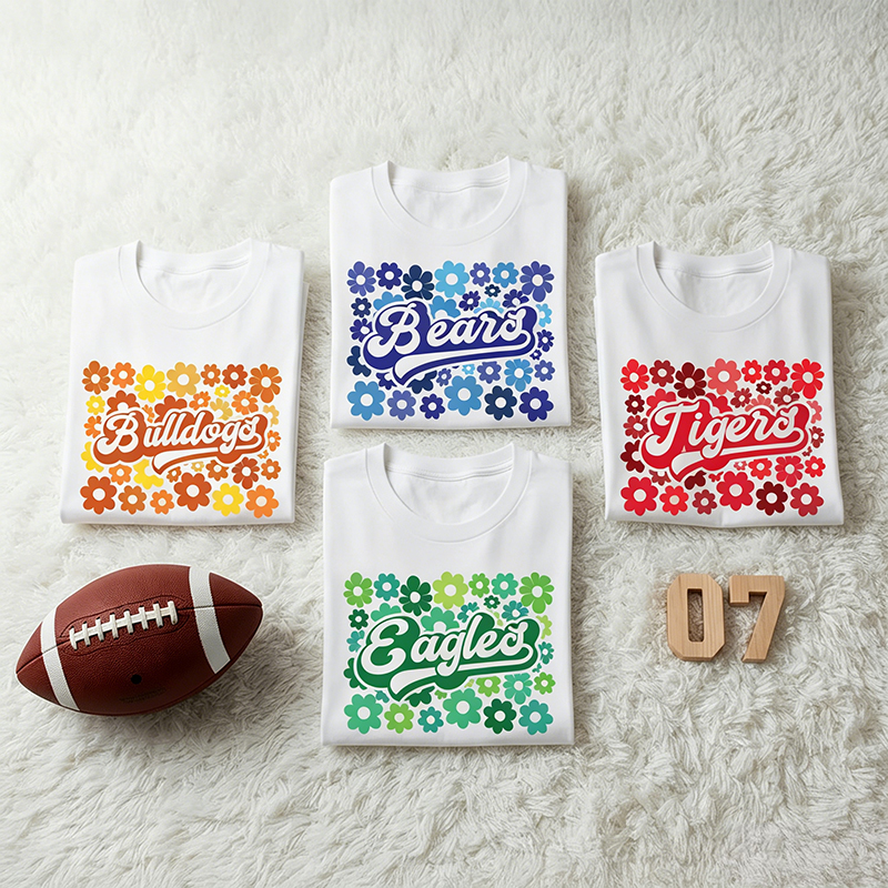 Personalized Mascot Flowers Teacher T-Shirt