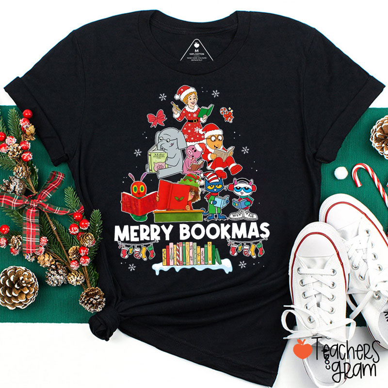 Merry Bookmas Teacher T-Shirt