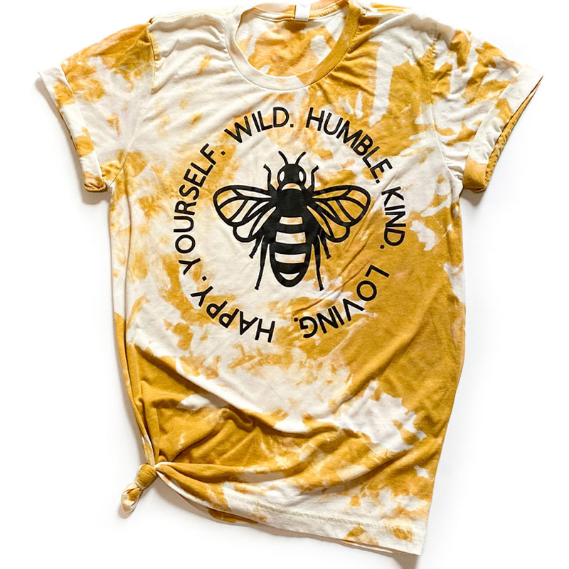 Bee Wild Humble Kind Loving Teacher Printed T-Shirt