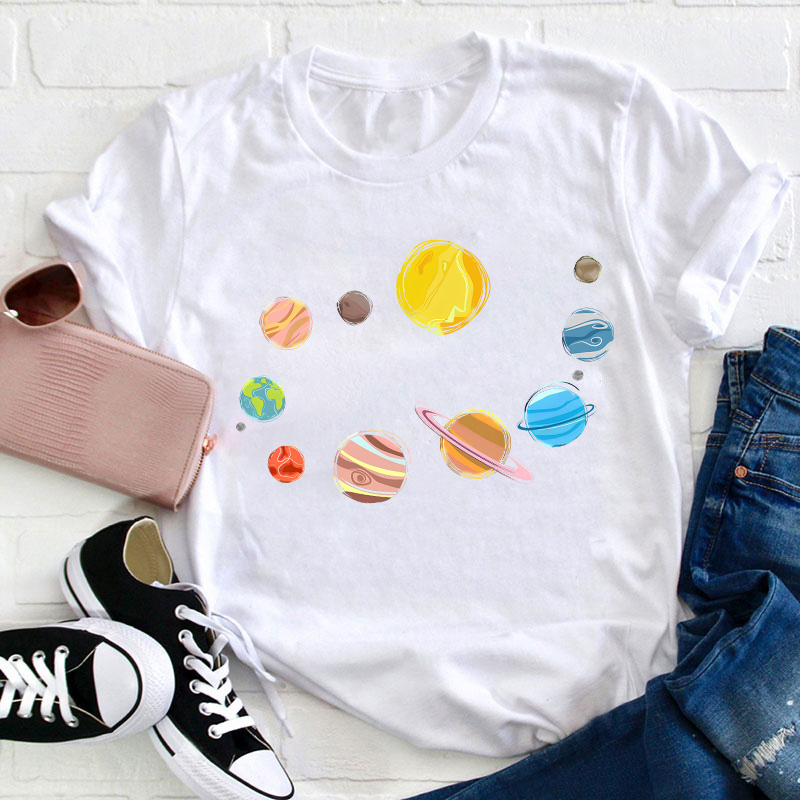 Planets in Solar System Teacher T-Shirt