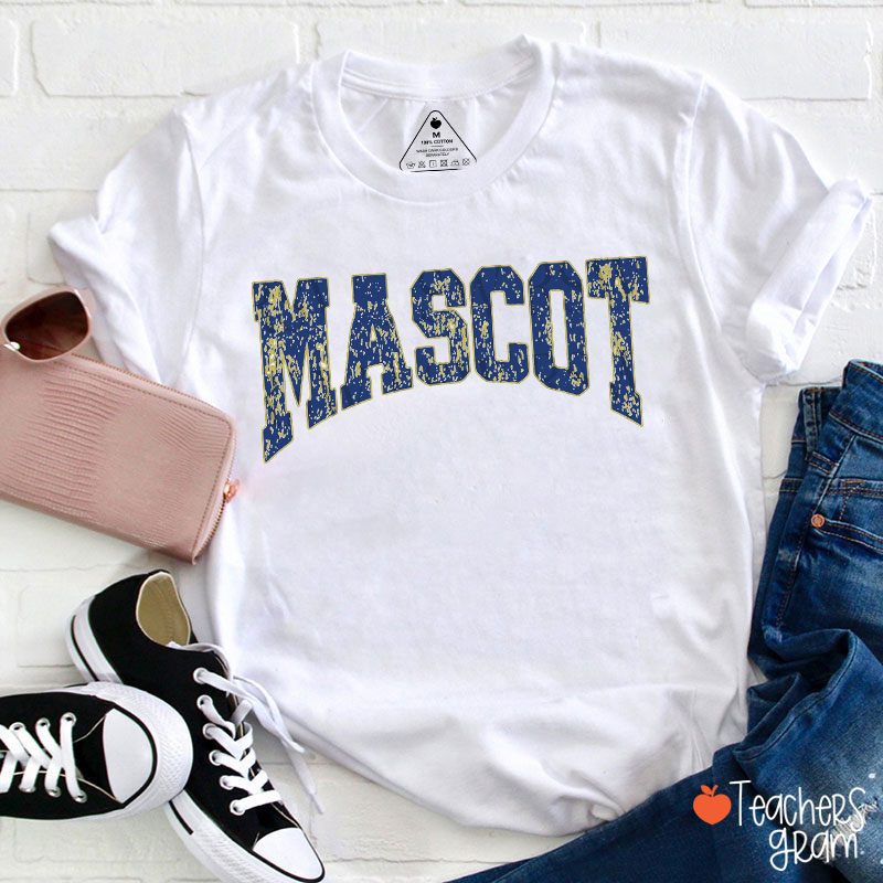 Personalized Mascot Arched Design School Spirit Teacher T-Shirt