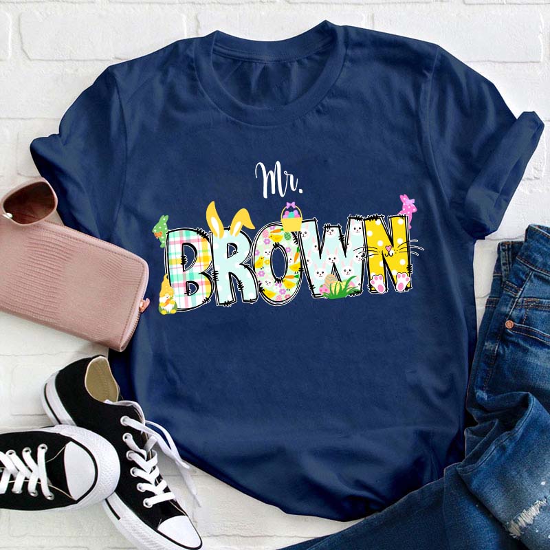 Personalized Bunny Teacher T-Shirt