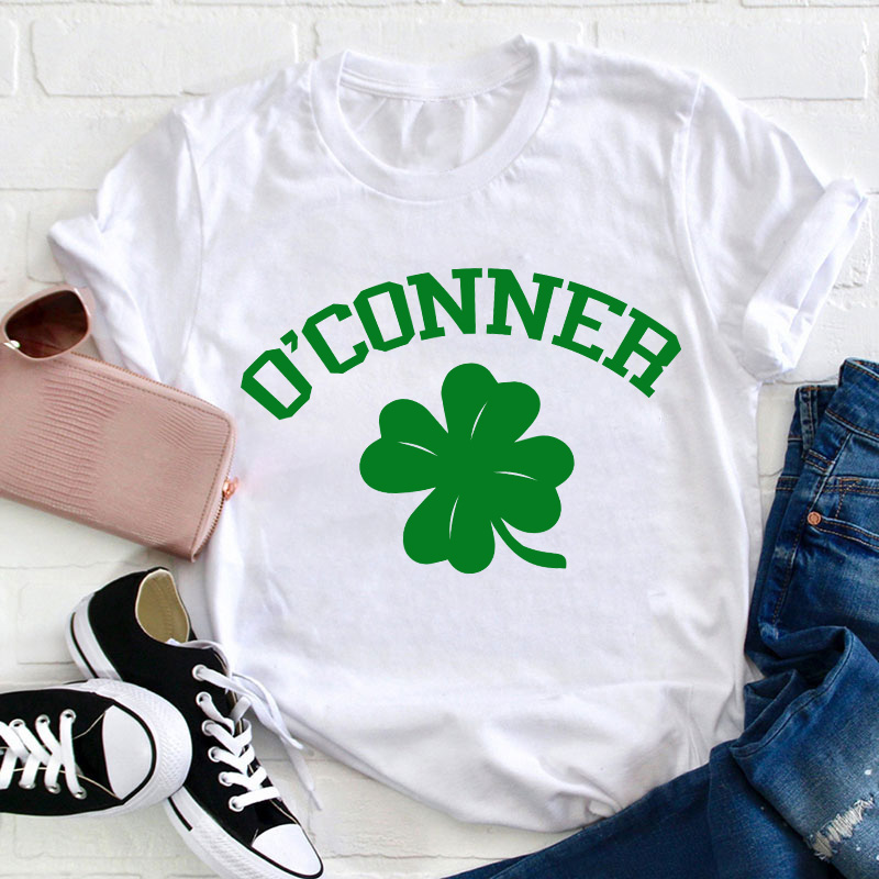 Personalized Shamrock St Patrick's Day Teacher T-Shirt