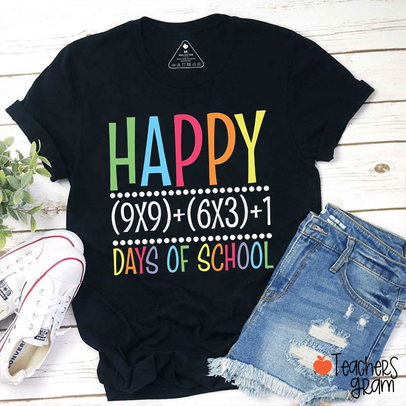 Happy 100 Days Of School Math Teacher T-Shirt