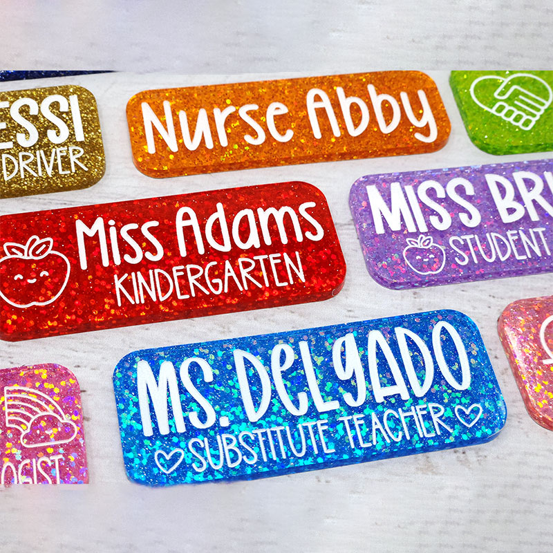 Personalized Engraved Teacher Acrylic Name Tag