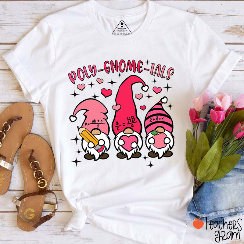 Poly-Gnome-Ials Love Math Teacher T-Shirt