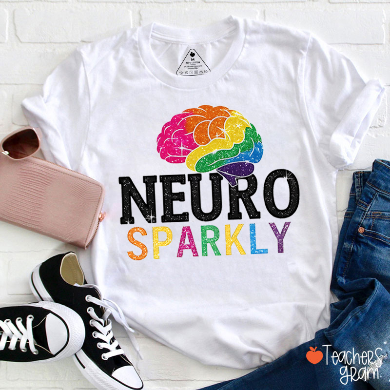 Neuro Sparkly Colorful Brain Teacher T-Shirt