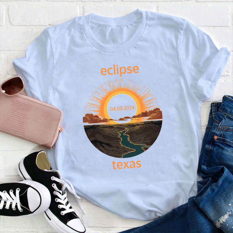 Texas Eclipse Teacher T-Shirt