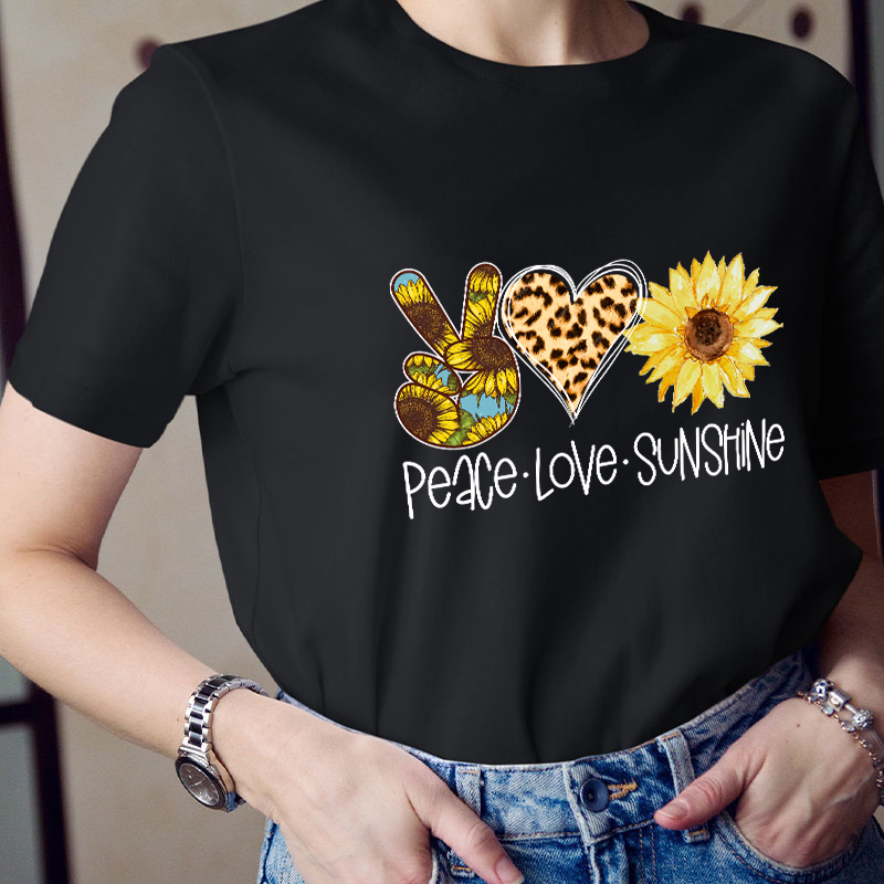 Peace Love Sunshine Teacher T-Shirt