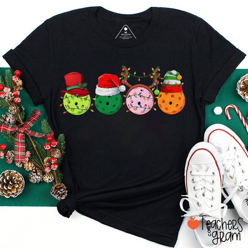 Christmas Pickleball Teacher T-Shirt