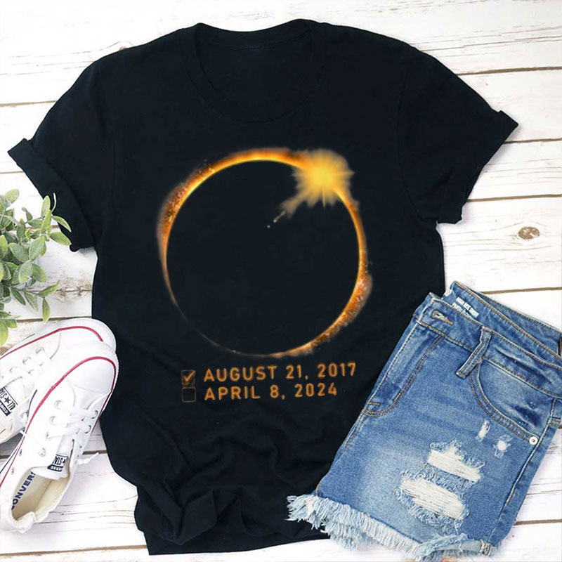 Eclipse Checklist Total Solar Eclipse Teacher T-Shirt