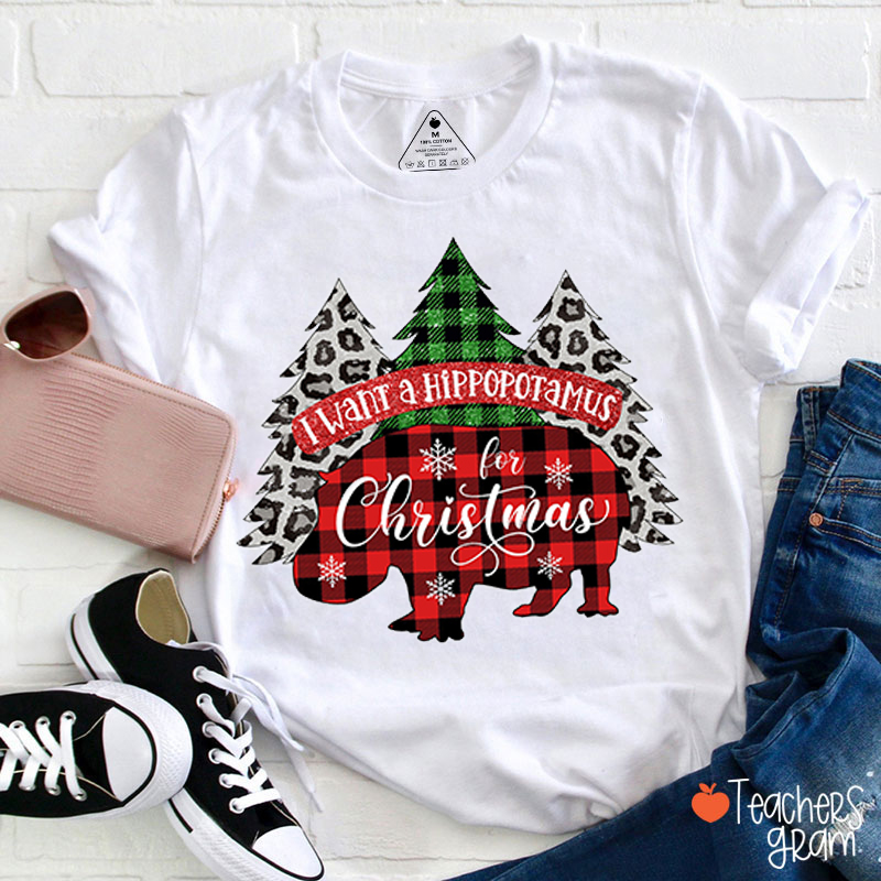 I Want A Hippopotamus Christmas Teacher T-Shirt