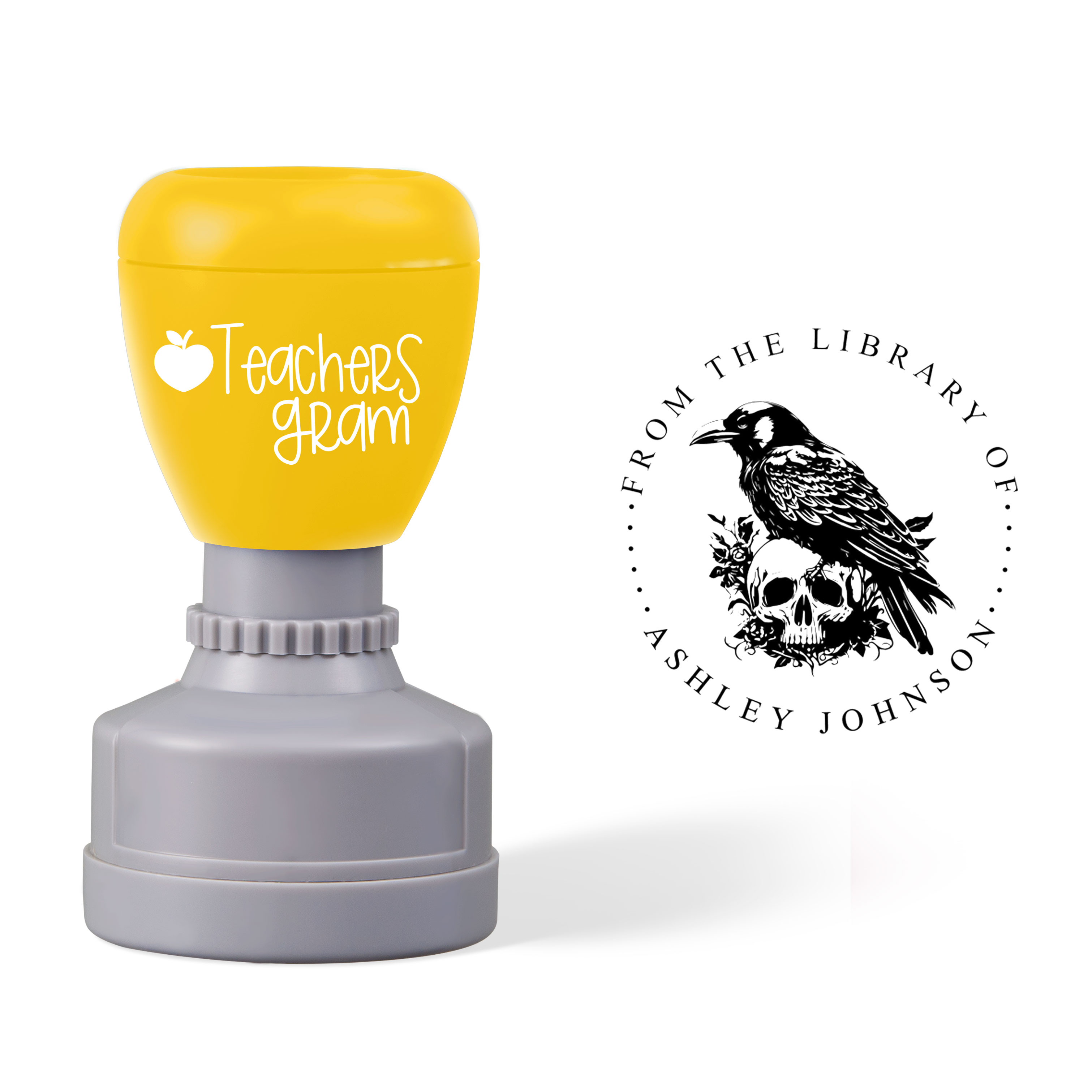 Personalized Crow From The Library Of Teacher Stamp