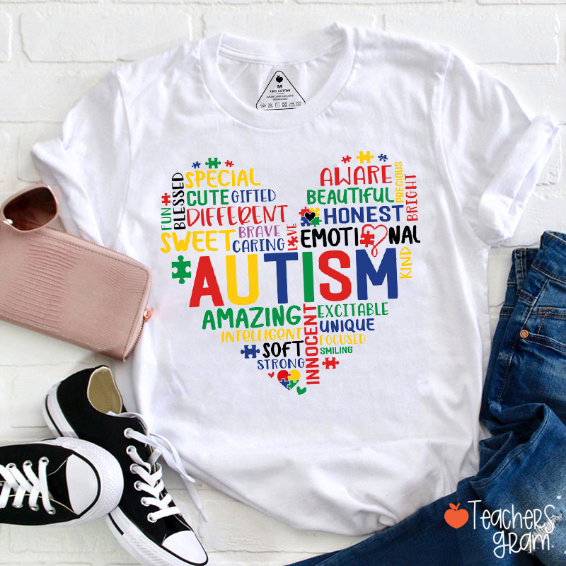 Autism Heart Teacher T-Shirt