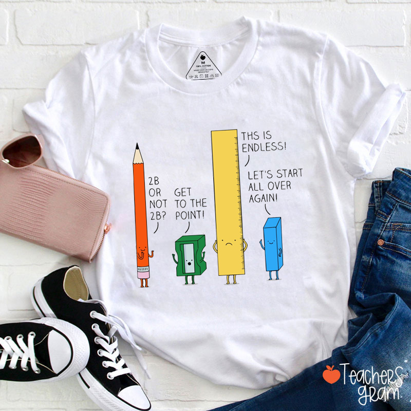 Cute Confused Pencil Pun Teacher T-Shirt