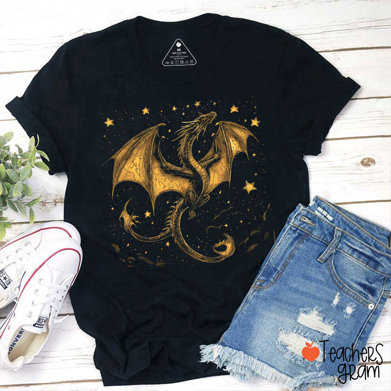Witches And Dragon Teacher T-Shirt