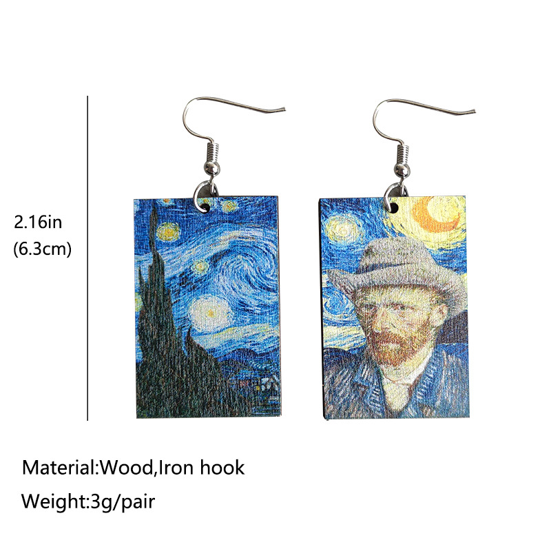 Artist Oil Painting Teacher Wooden Earrings
