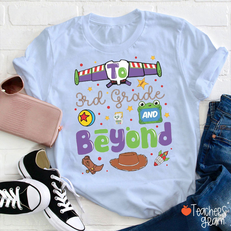 Personalized Grade To And Beyond Space Cowboy Teacher T-Shirt
