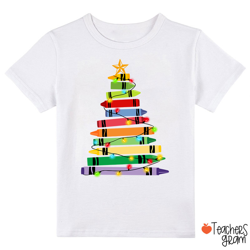 Crayons Tree Colored Lights Class T-Shirt
