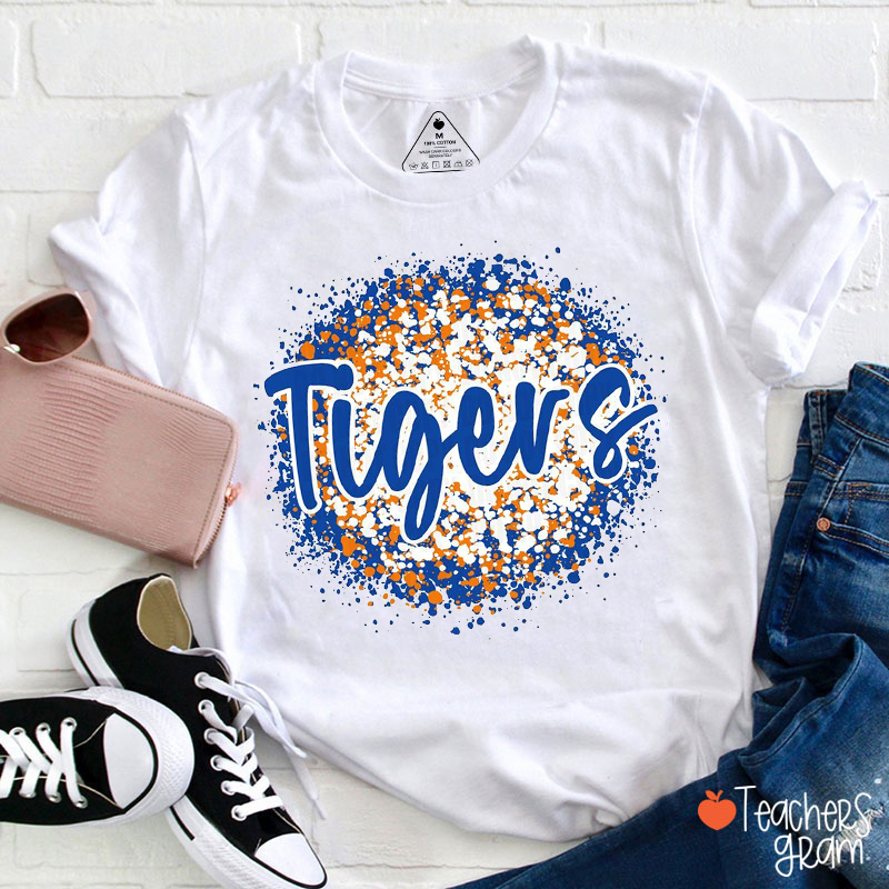 Personalized Mascot Splatter School Spirit Teacher T-Shirt