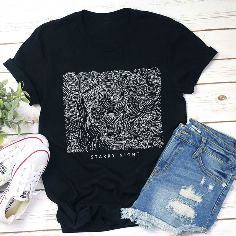 Vincent Starry Night Teacher T-Shirt