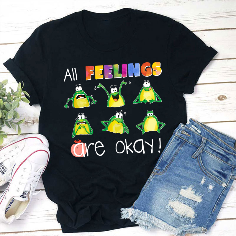 The Cute Expression On The Frog Is Funny Teacher T-Shirt