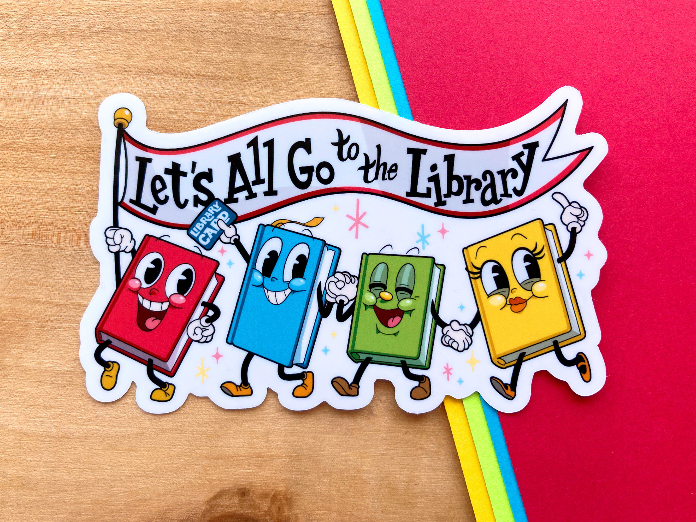 Let's All Go To The Library Teacher Stickers