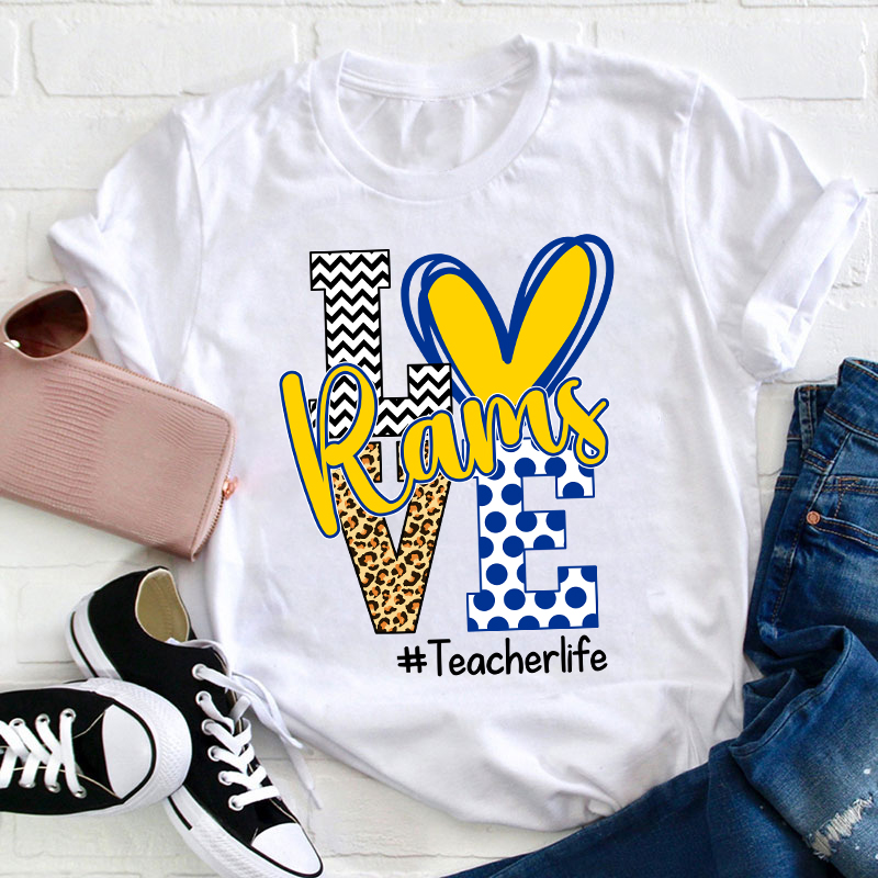 Personalized Love Mascot Teacher T-Shirt