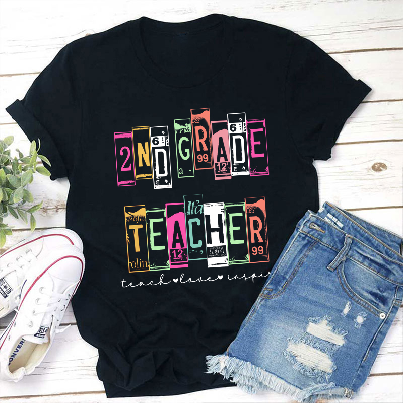 Personalized Retro License Plate Style Teacher T-Shirt