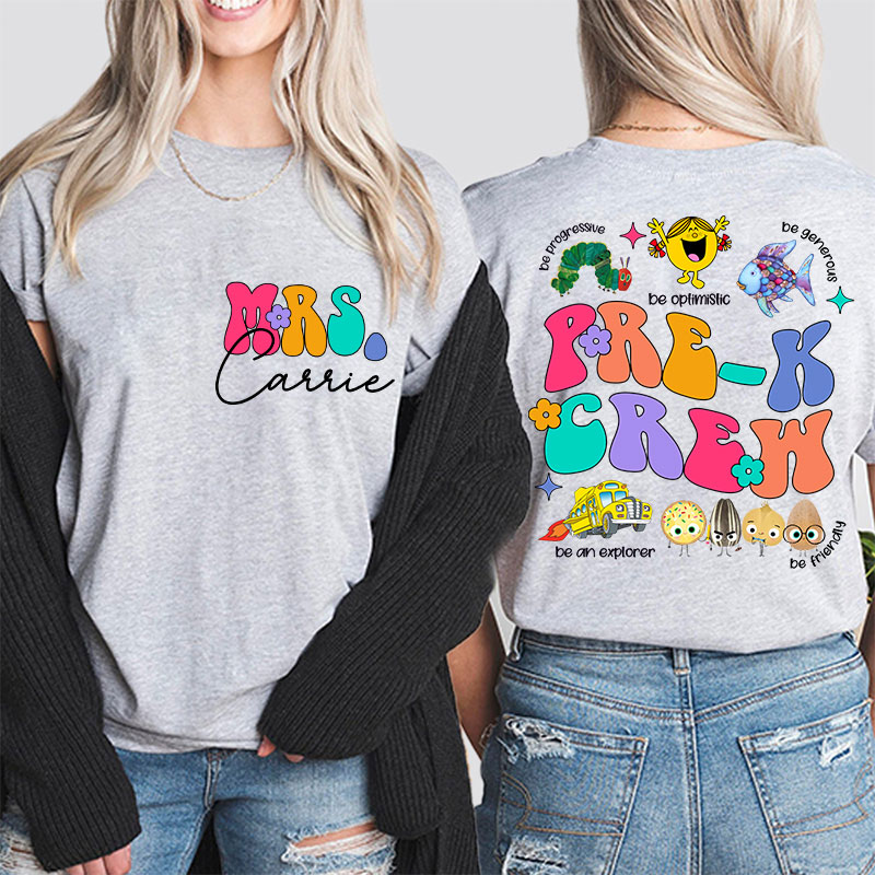 Personalized Learn These Qualities From Your Children's Book Friends Teacher Two Sided T-Shirt