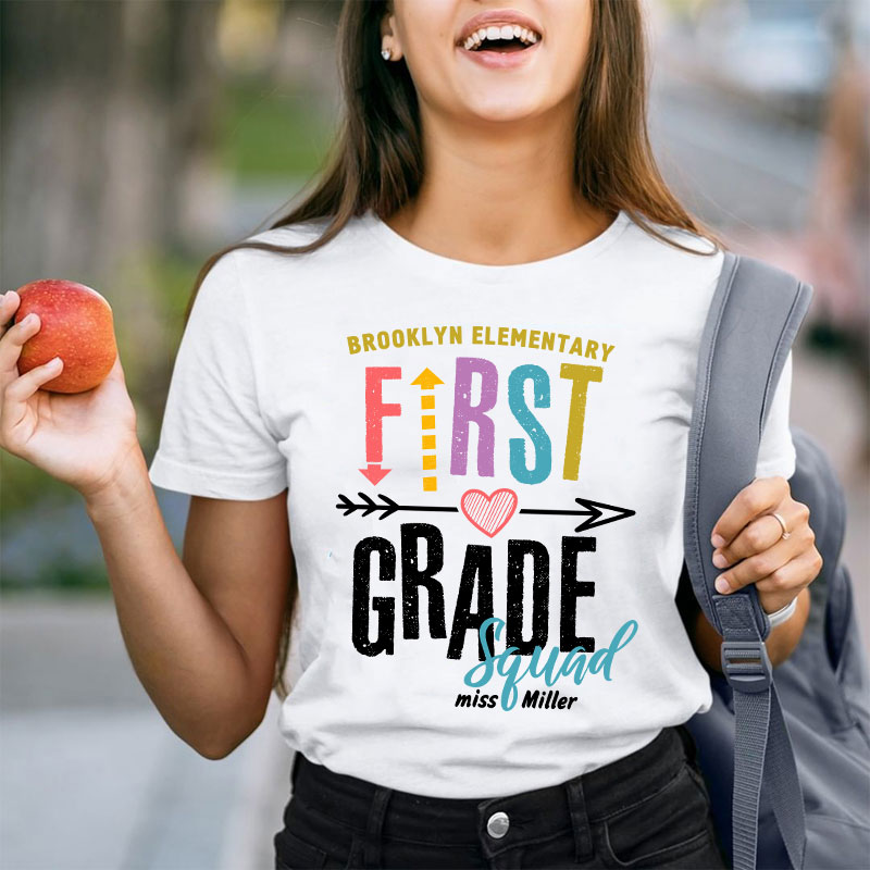 Personalized Name And Grade Team Teacher T-Shirt