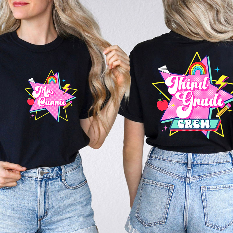 Personalized My Students Are All Shining Stars Teacher Two Sided T-Shirt