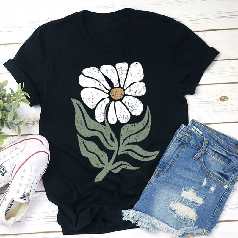Boho Daisy Flower Teacher T-Shirt