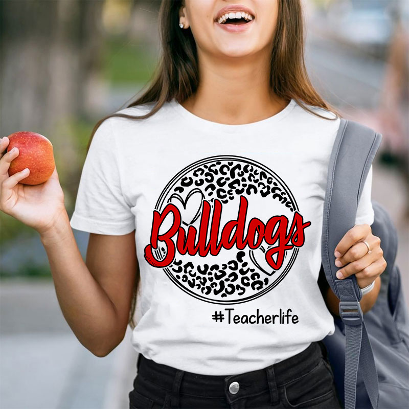 Personalized Leopard Custom School Spirit Teacher T-Shirt