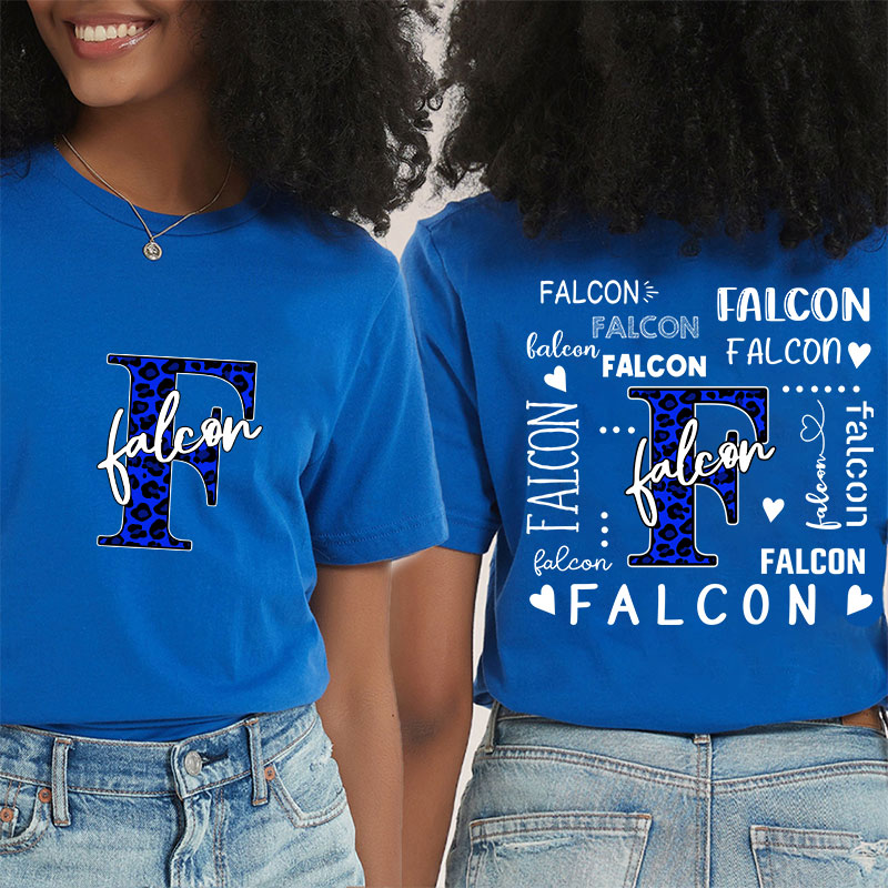 Personalized Leopard School Mascot Teacher Two Sided T-Shirt