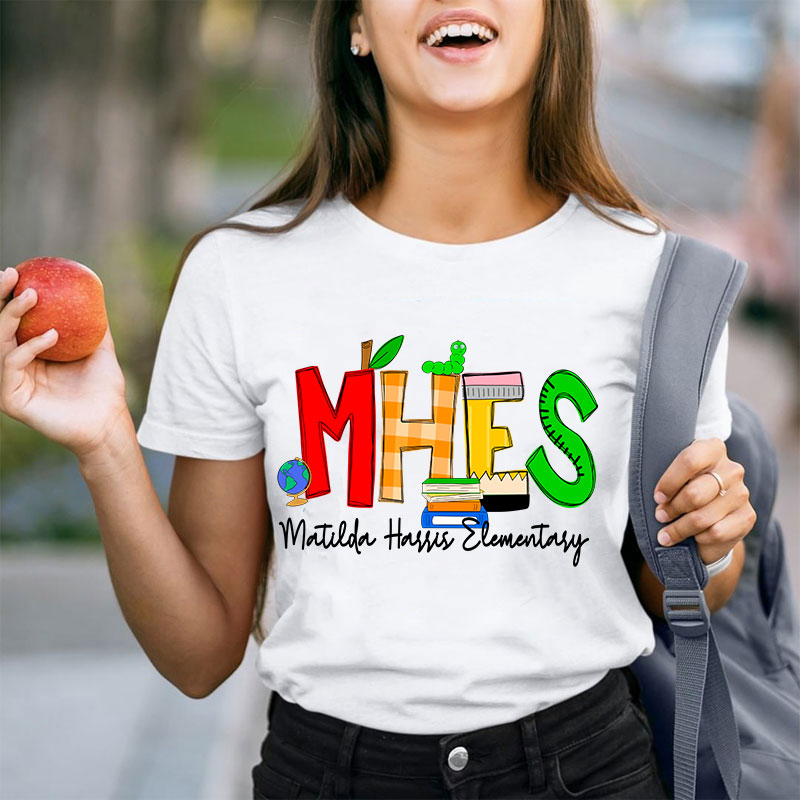 Personalized School Initials And Name Teacher T-Shirt