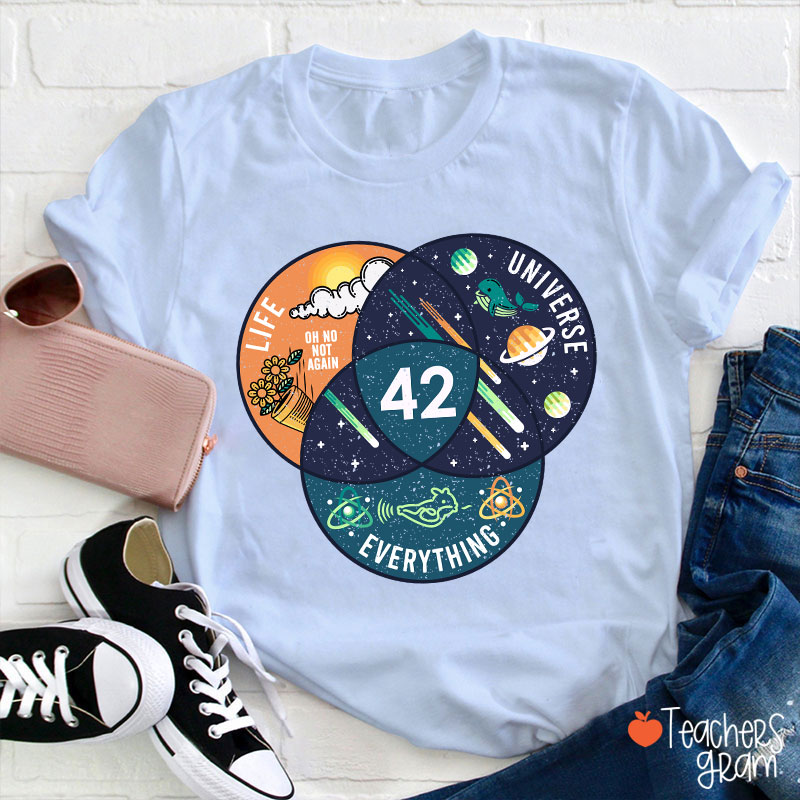 42 Answer To Life Universe And Everything Essential Teacher T-Shirt