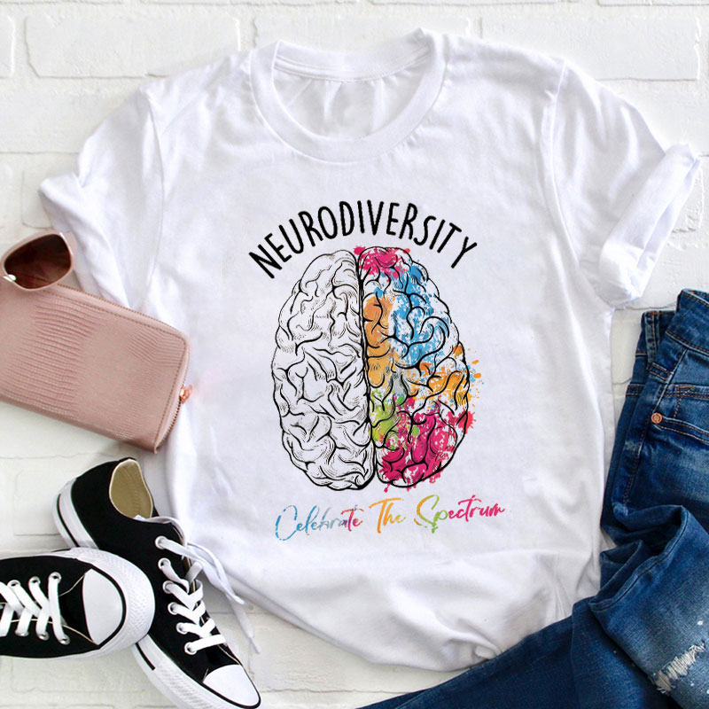 Neurodiversity Celebrate The Spectrual Teacher T-Shirt
