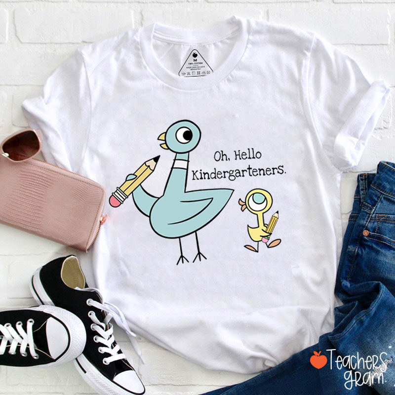 Personalized Grade Pencil Pigeon Duckling Teacher T-Shirt