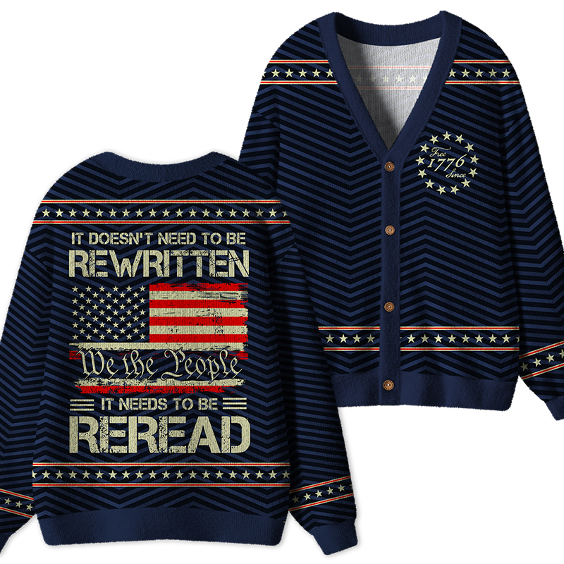 It Doesn't To Be Rewritten It Needs To Be Reread Teacher Ugly Cardigan Sweaters