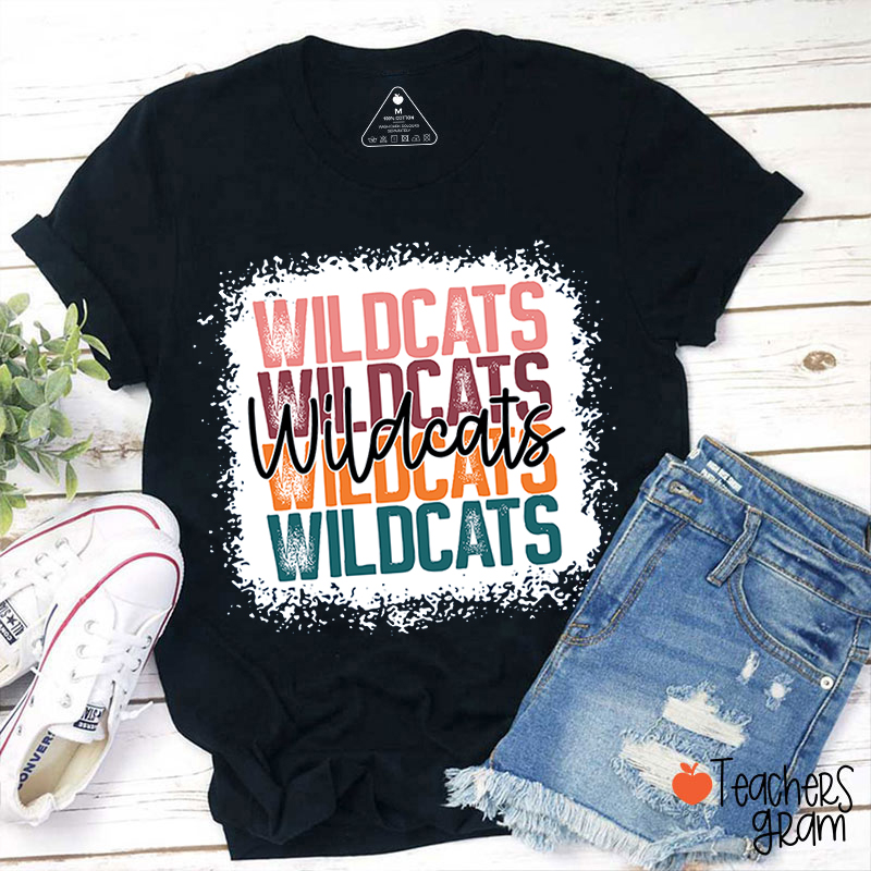 Personalized Mascot Colorful Fonts Teacher T-Shirt
