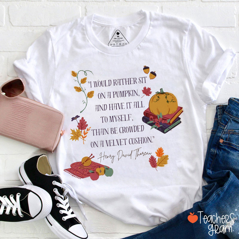 Henry David Thoreau Fall Time Literature Teacher T-Shirt
