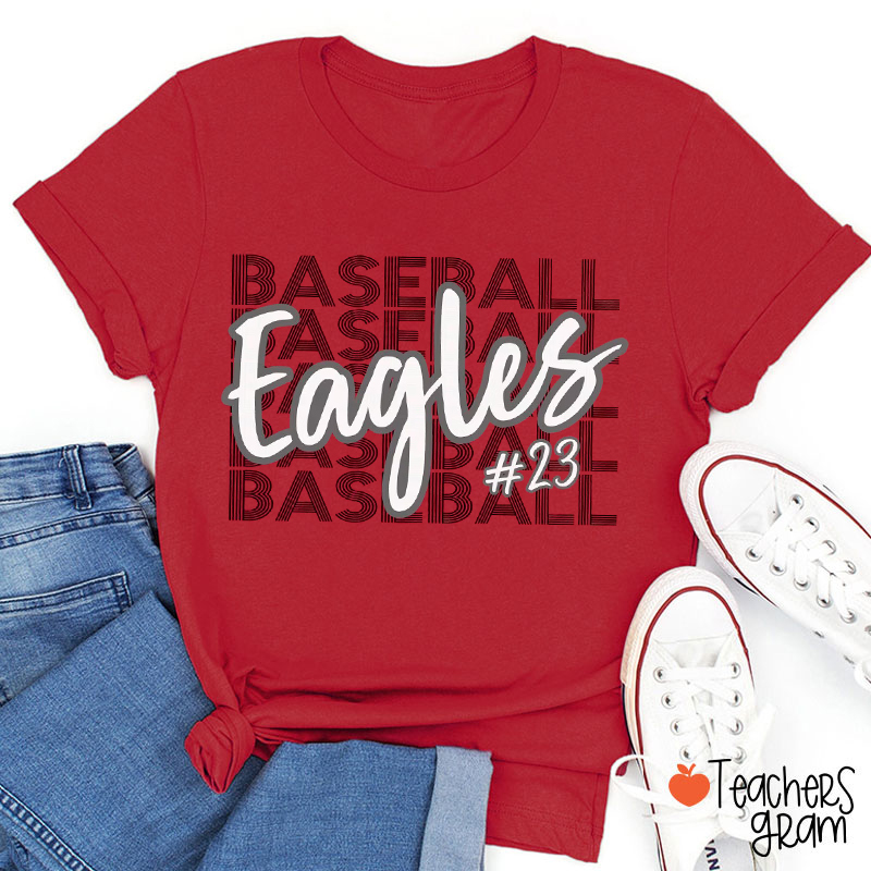 Personalized Mascot And Sport Stacked Font Design Teacher T-Shirt