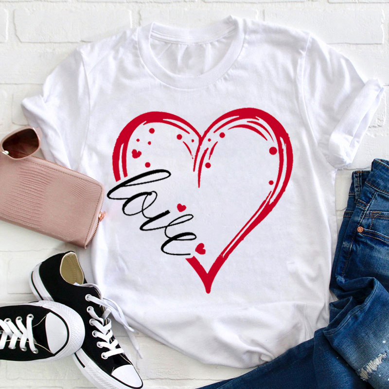 Love Love Heart Teacher T-Shirt