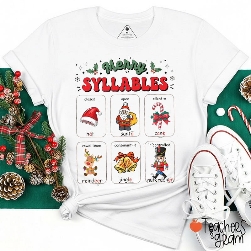 Merry Syllables Teacher T-Shirt