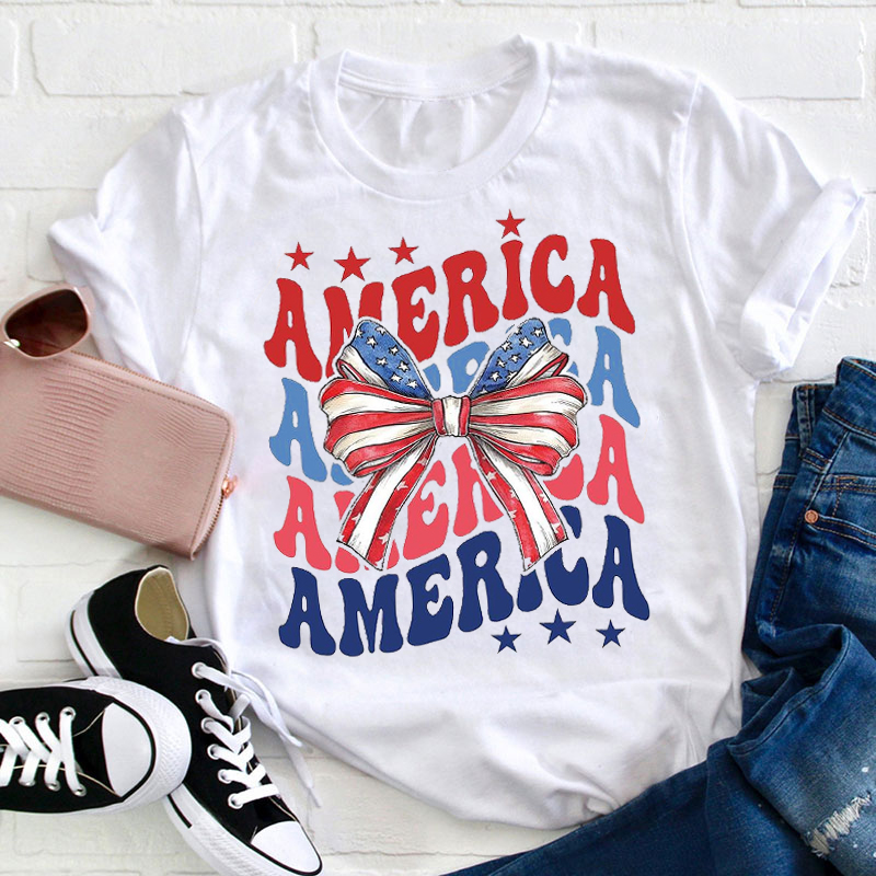 Full Of American Style Teacher T-Shirt