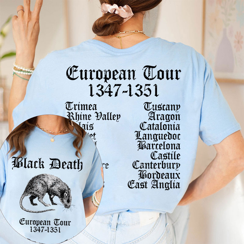 Black Death European Tour Teacher Two Sided T-Shirt