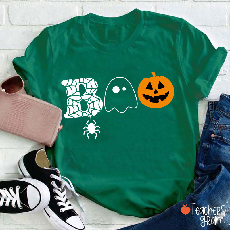 Boo Spider Pumpkin Ghost Teacher T-Shirt